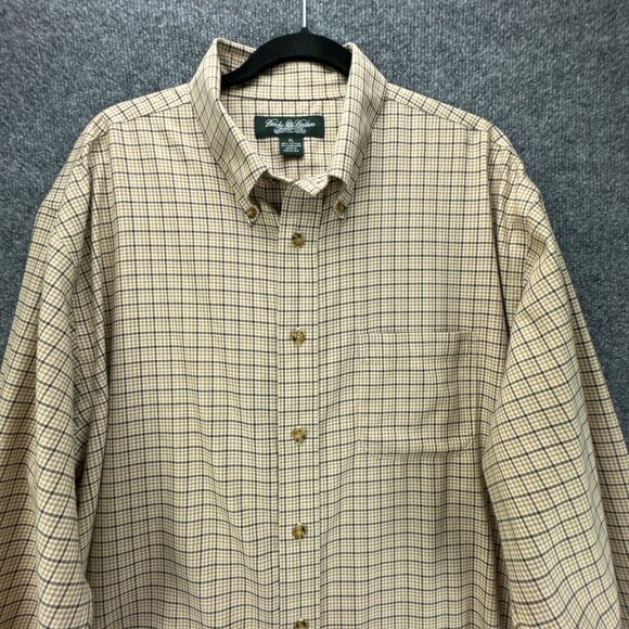 **SOLD**Brooks Brothers Shirt Mens Extra Large Tan Button Down Plaid Cashmere - Picture 2 of 14